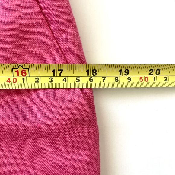 Diane Von Furstenberg Women Linen-Like Cropped Tapered Pants Trousers Pink - Picture 9 of 16